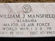 OK, Grove, Olympus Cemetery, Military Headstone, Mansfield, William Joseph