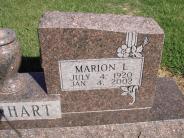 OK, Grove, Olympus Cemetery, Headstone Close Up, Barnhart, Marion L.
