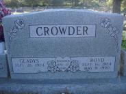 OK, Grove, Olympus Cemetery, Headstone Close Up, Crowder, Boyd & Gladys
