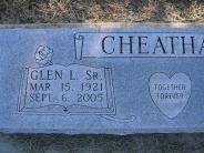 OK, Grove, Olympus Cemetery, Headstone Close Up, Cheatham, Glen L. Sr.