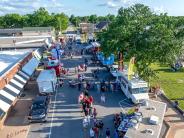 Food truck, grove, downtown 