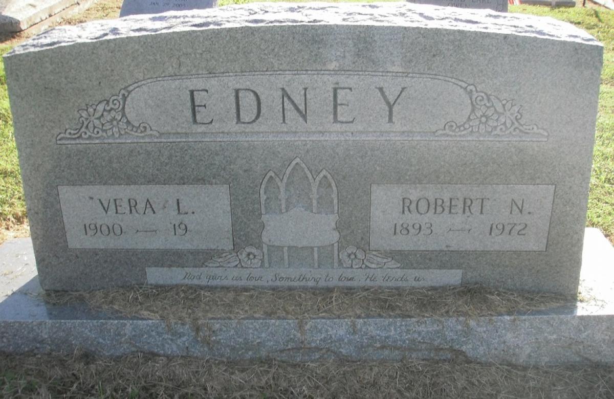 OK, Grove, Olympus Cemetery, Headstone, Edney, Robert Newman & Vera L.