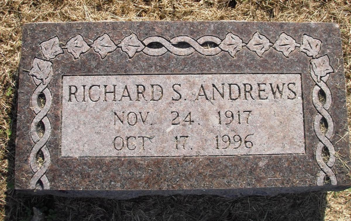 OK, Grove, Olympus Cemetery, Headstone, Andrews, Richard S.