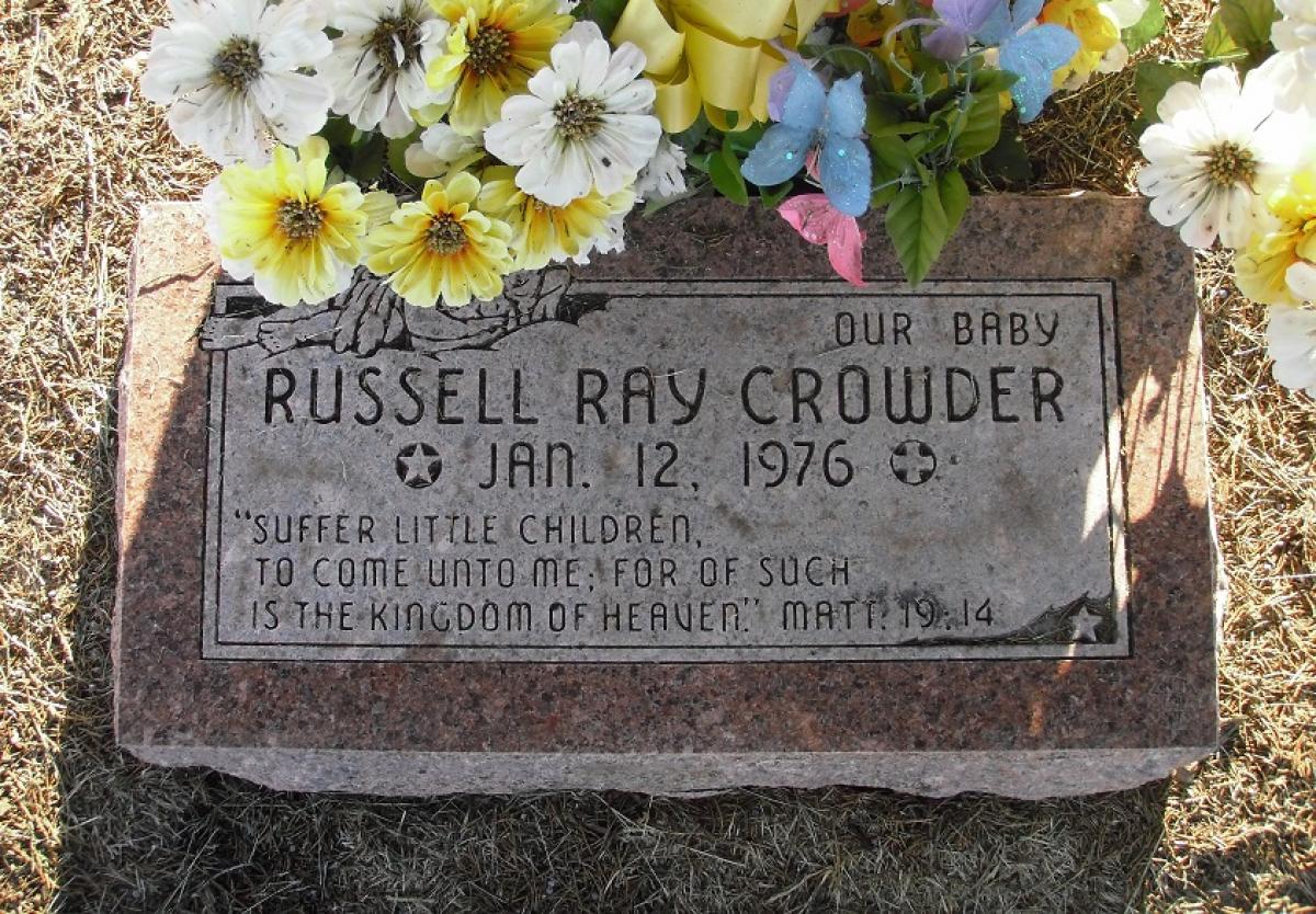 OK, Grove, Olympus Cemetery, Headstone, Crowder, Russell Ray