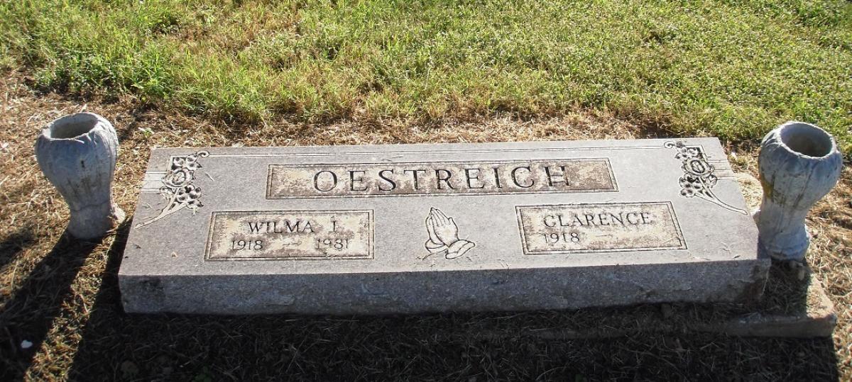 OK, Grove, Olympus Cemetery, Headstone, Oestreich, Clarence & Wilma I.