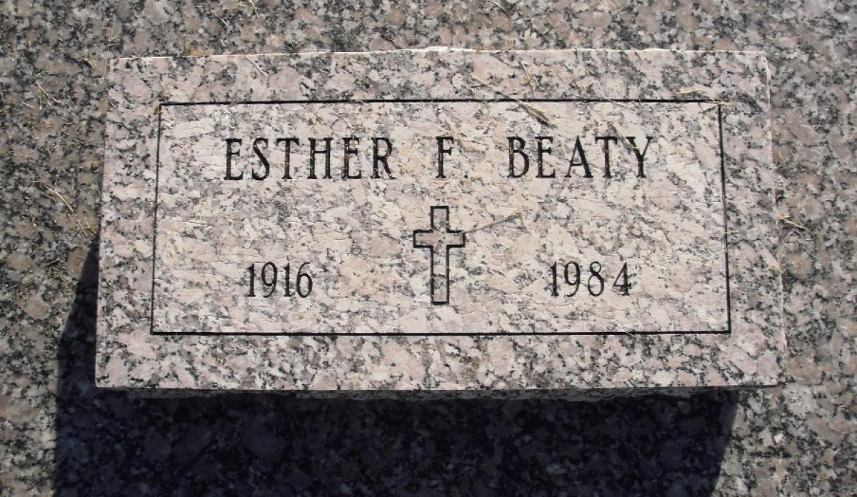 OK, Grove, Olympus Cemetery, Headstone, Beaty, Esther F.