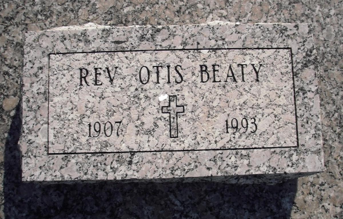 OK, Grove, Olympus Cemetery, Headstone, Beaty, Otis Rev.