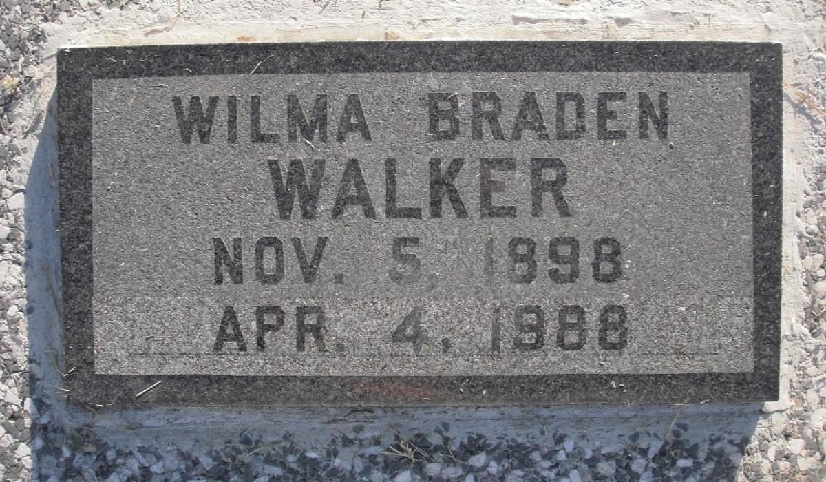 OK, Grove, Olympus Cemetery, Headstone, Walker, Wilma (Braden)