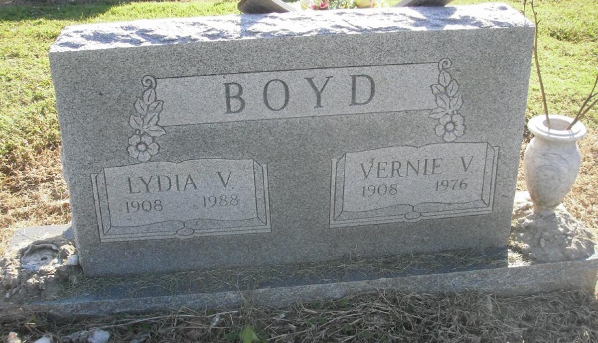 OK, Grove, Olympus Cemetery, Headstone, Boyd, Vernie V. & Lydia V.