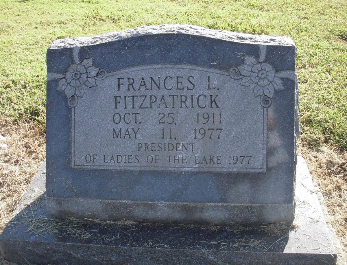 OK, Grove, Olympus Cemetery, Headstone, Fitzpatrick, Frances L.