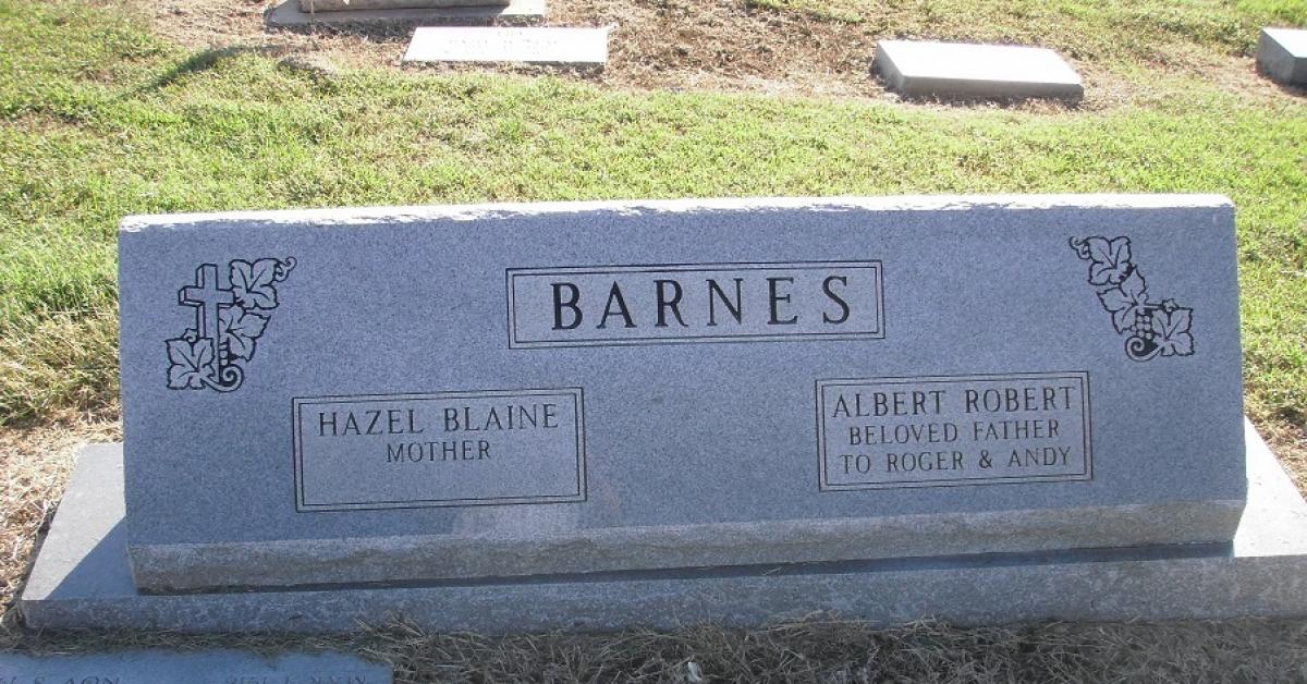 OK, Grove, Olympus Cemetery, Headstone, Barnes, Albert Robert & Hazel H. (Blaine)