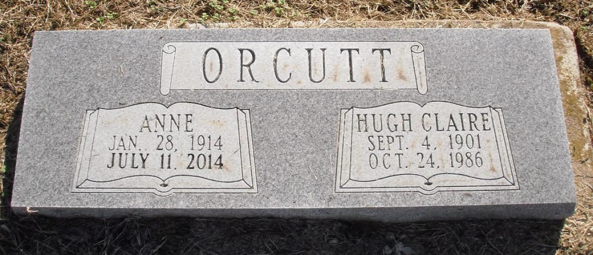 OK, Grove, Olympus Cemetery, Headstone, Orcutt, Hugh Claire & Anne