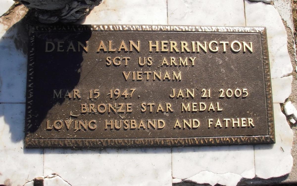 OK, Grove, Olympus Cemetery, Military Headstone, Herrington, Dean Alan