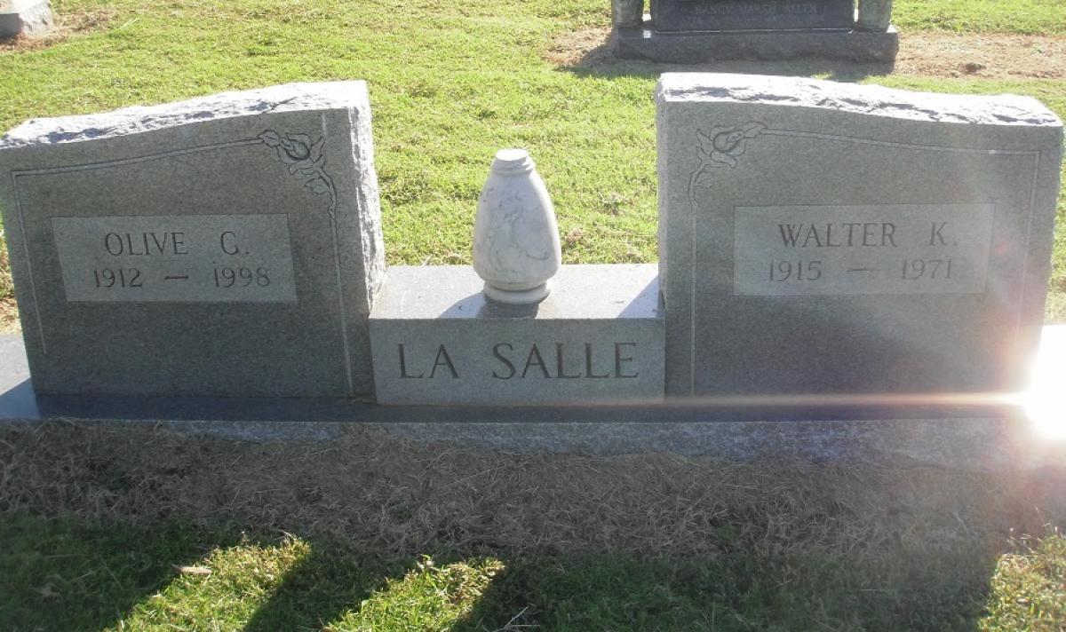 OK, Grove, Olympus Cemetery, Headstone, La Salle, Walter K. & Olive G.