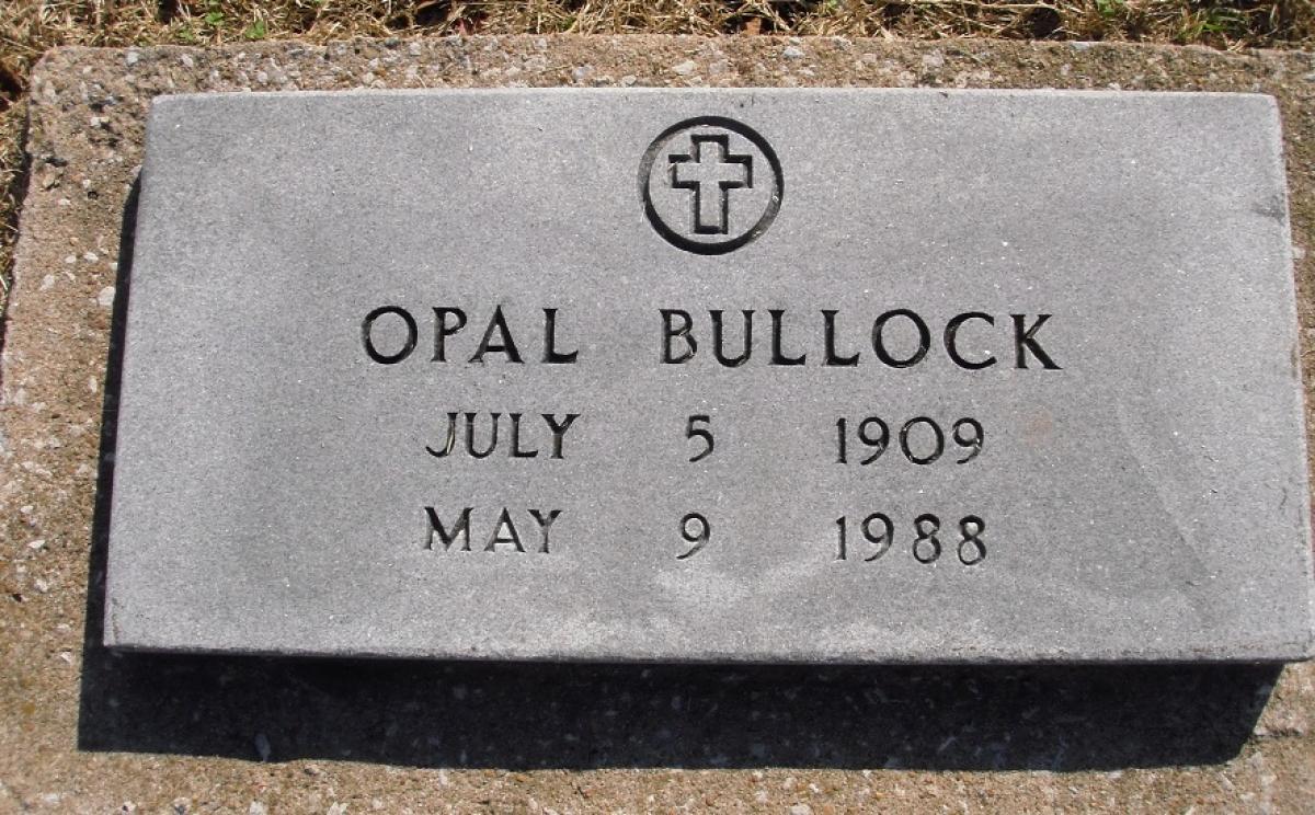 OK, Grove, Olympus Cemetery, Headstone, Bullock, Opal