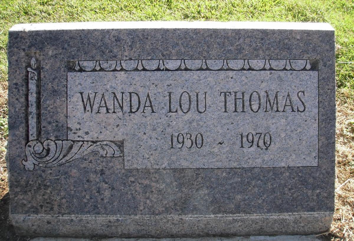OK, Grove, Olympus Cemetery, Headstone, Thomas, Wanda Lou