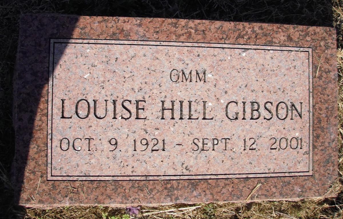 OK, Grove, Olympus Cemetery, Headstone, Gibson, Louise (Hill)