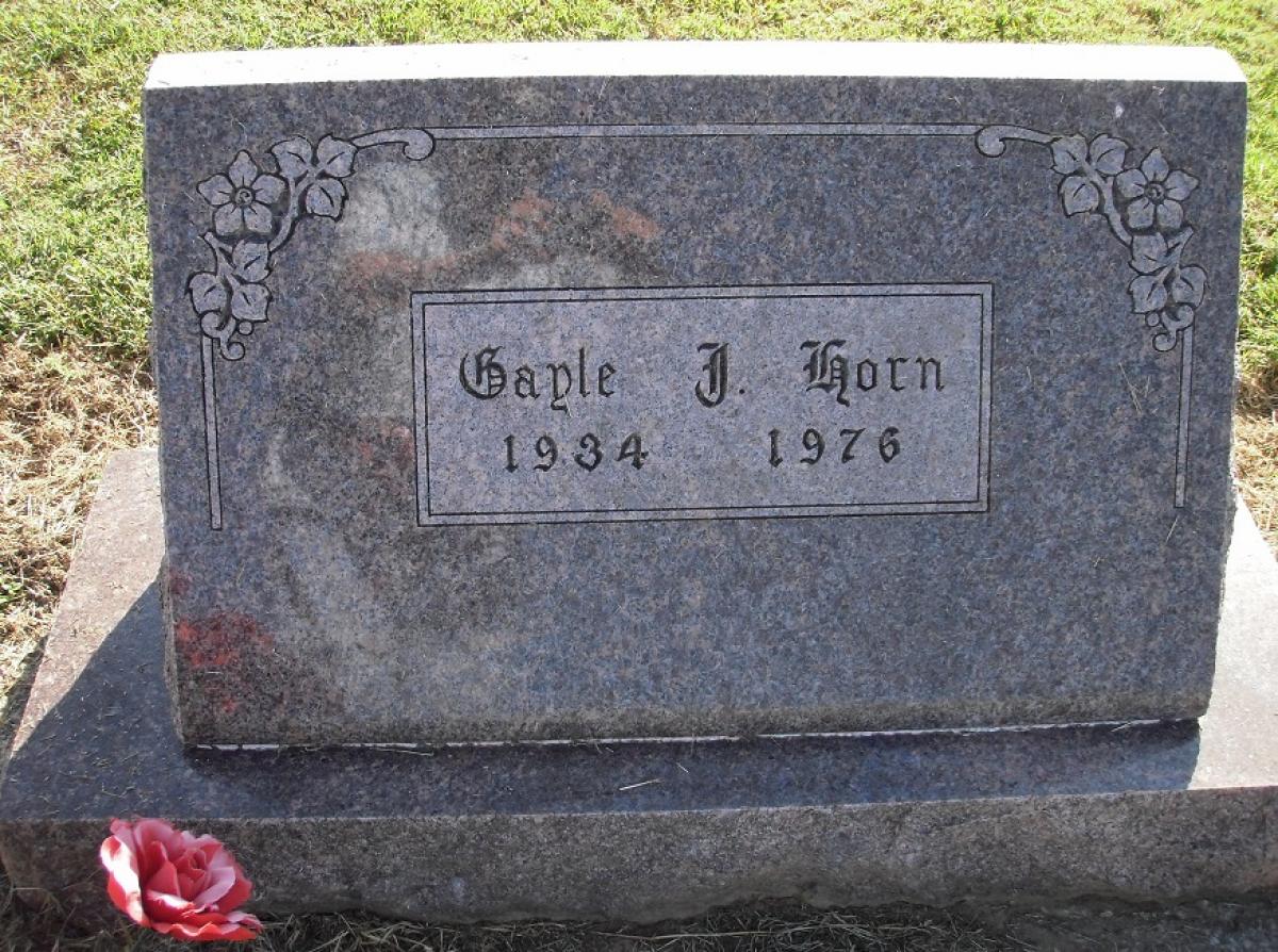OK, Grove, Olympus Cemetery, Headstone, Horn, Gayle J.
