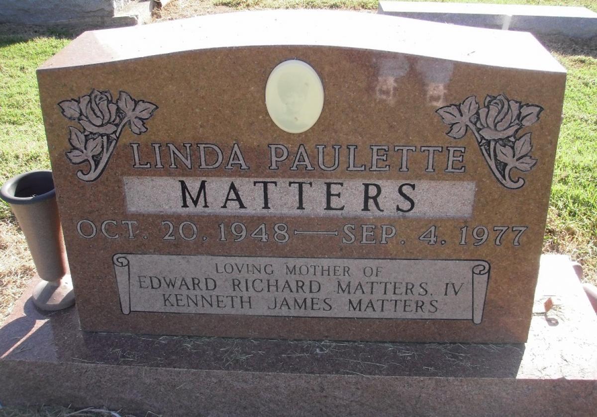 OK, Grove, Olympus Cemetery, Headstone, Matters, Linda Paulette