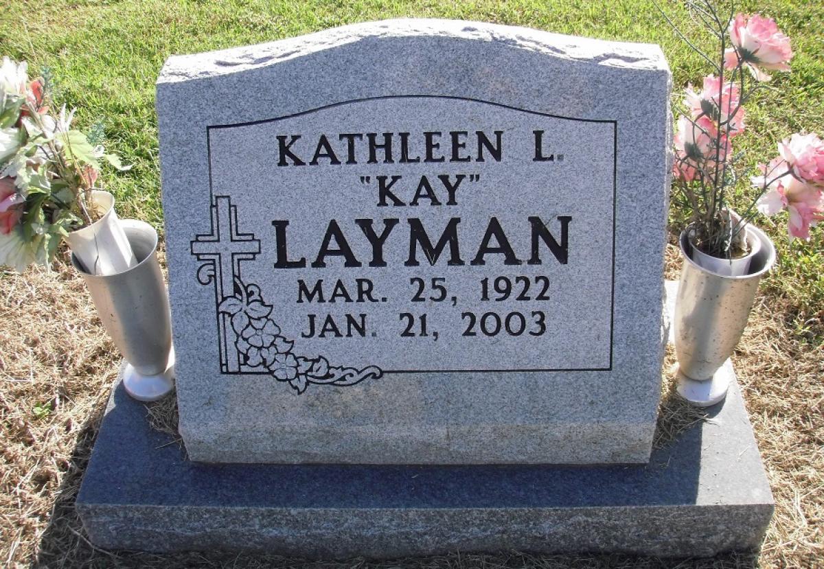 OK, Grove, Olympus Cemetery, Headstone, Layman, Kathleen L. 