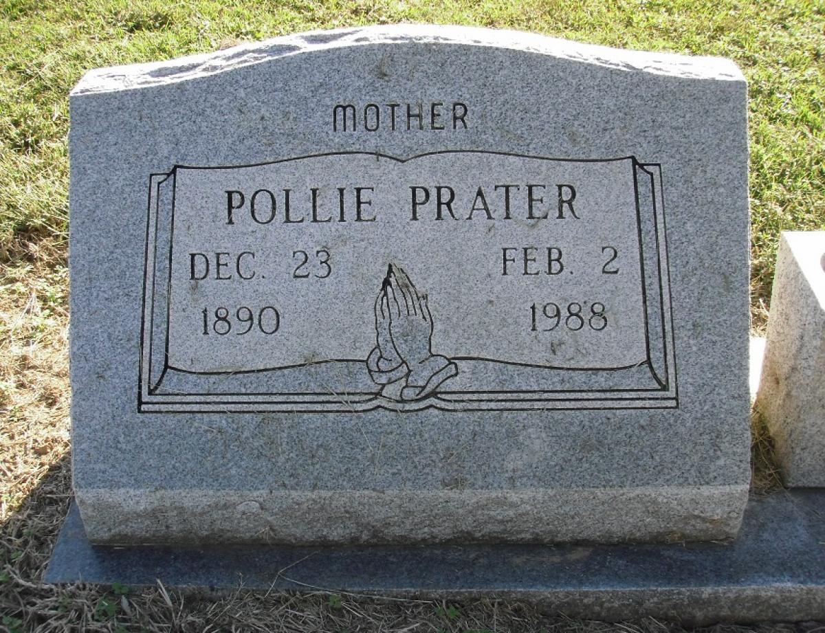 OK, Grove, Olympus Cemetery, Headstone, Prater, Pollie