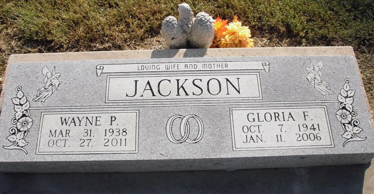 OK, Grove, Olympus Cemetery, Headstone, Jackson, Wayne P. & Gloria F.