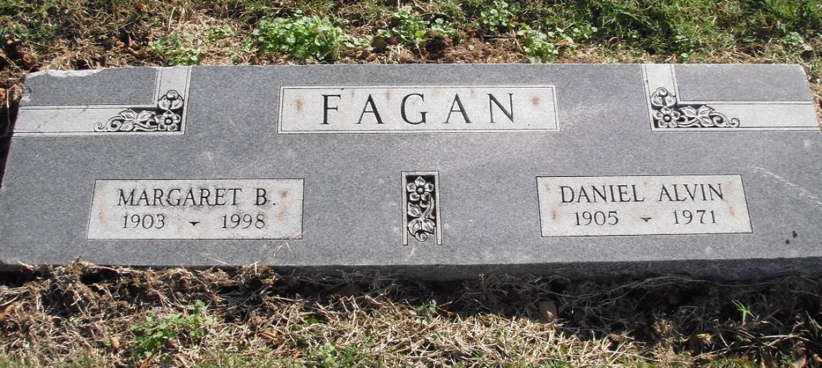 OK, Grove, Olympus Cemetery, Headstone, Fagan, Daniel Alvin & Margaret B.