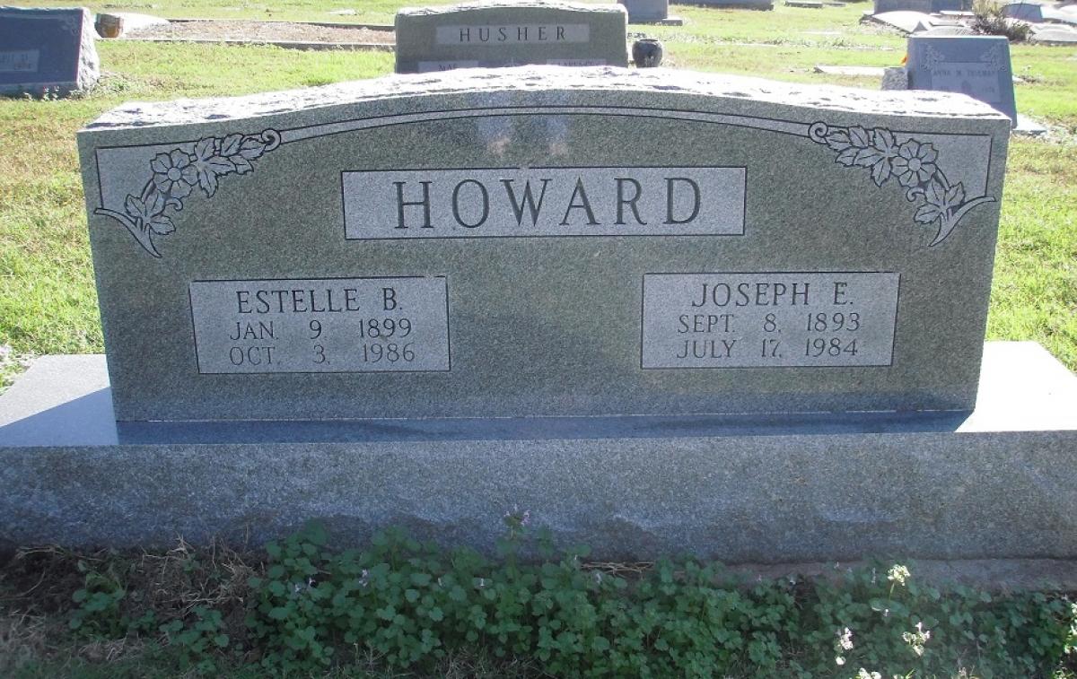 OK, Grove, Olympus Cemetery, Headstone, Howard, Joseph Eugene & Estelle B.