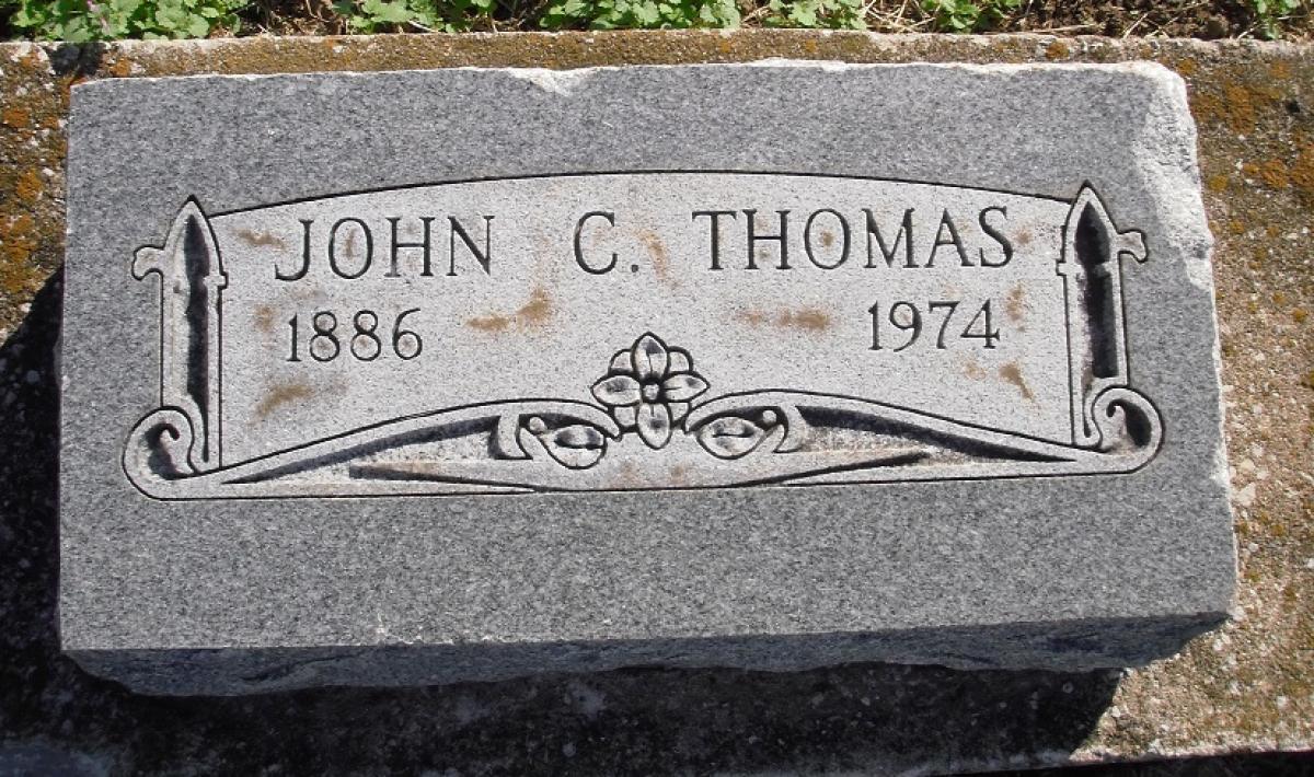 OK, Grove, Olympus Cemetery, Headstone, Thomas, John C.