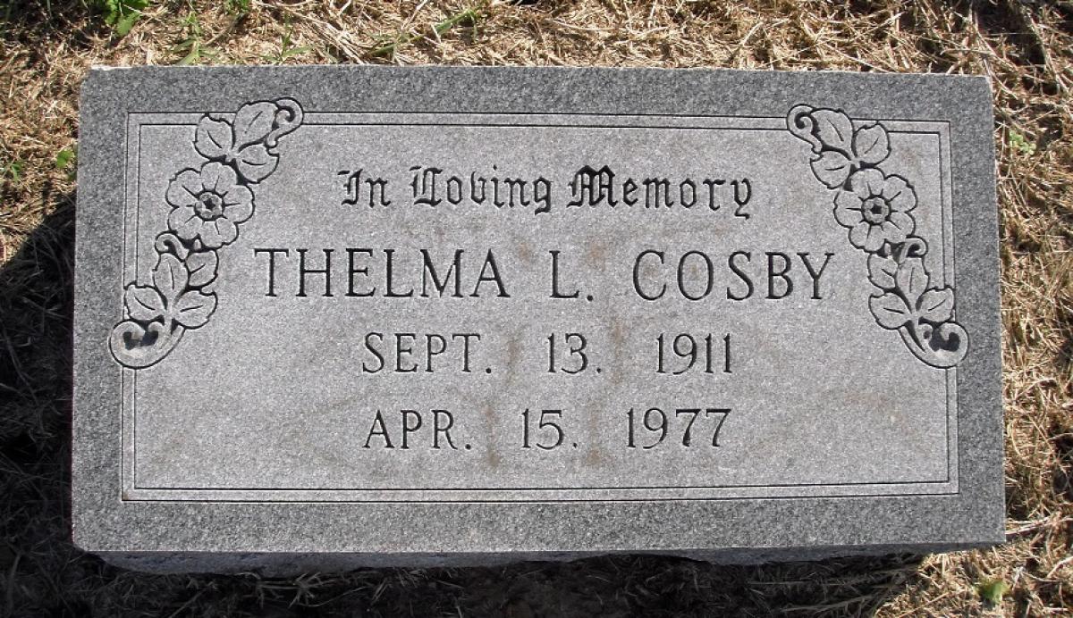 OK, Grove, Olympus Cemetery, Headstone, Cosby, Thelma L.