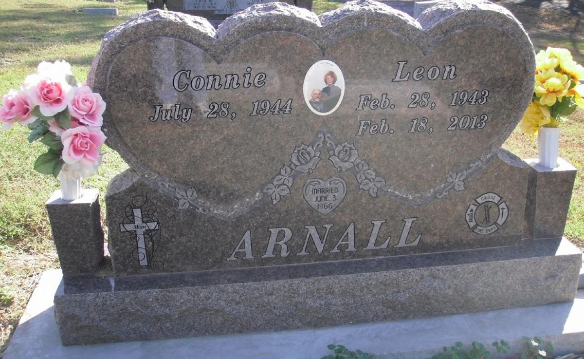 OK, Grove, Olympus Cemetery, Headstone, Arnall, Leon & Connie