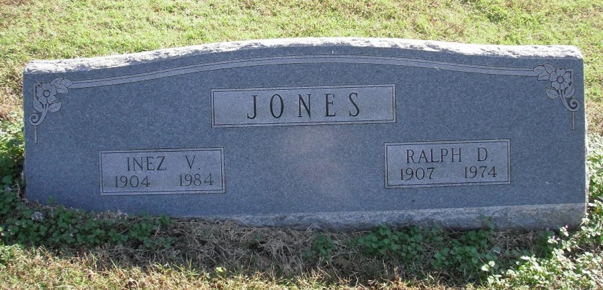 OK, Grove, Olympus Cemetery, Headstone, Jones, Ralph D. & Inez V.