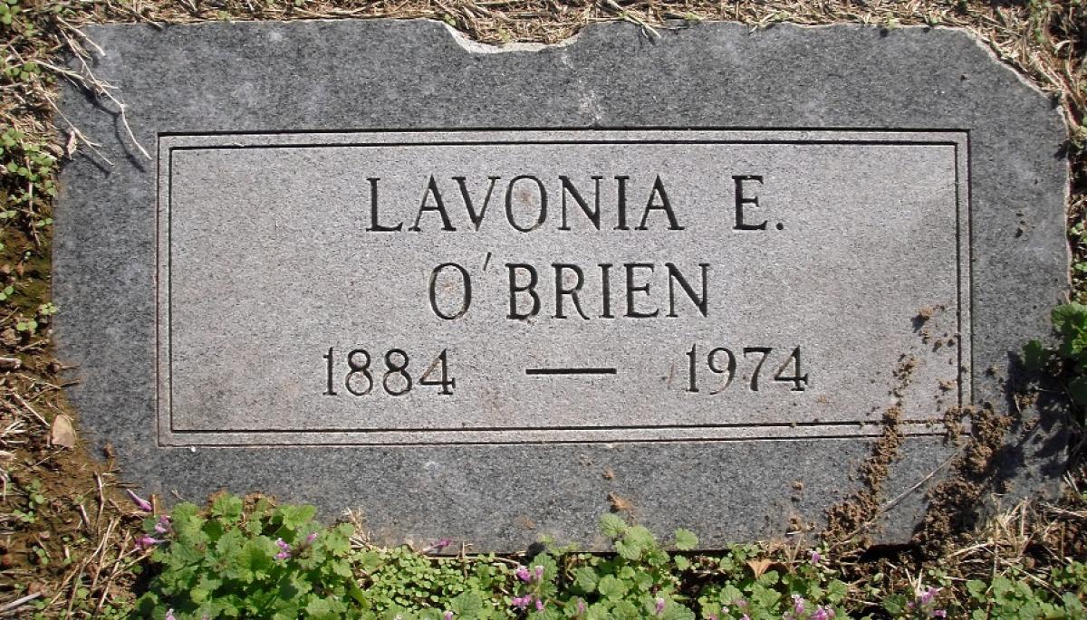 OK, Grove, Olympus Cemetery, Headstone, O'Brien, Lavonia E.