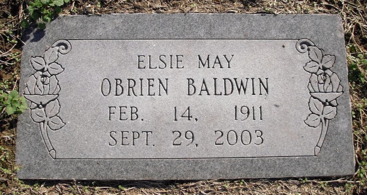 OK, Grove, Olympus Cemetery, Headstone, Baldwin, Elsie May (O'Brien)
