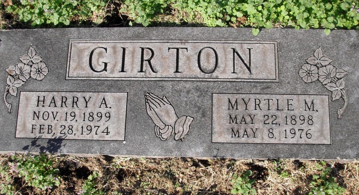 OK, Grove, Olympus Cemetery, Headstone, Girton, Harry A. & Myrtle M.
