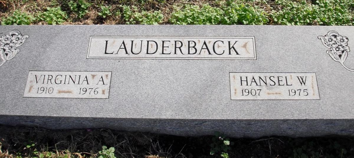 OK, Grove, Olympus Cemetery, Headstone, Lauderback, Hansel W. & Virginia A.