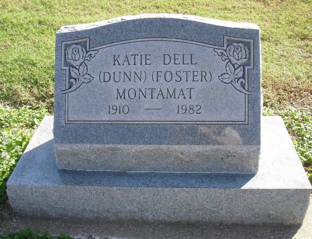 OK, Grove, Olympus Cemetery, Headstone, Montamat, Katie Dell (Dunn) (Foster)