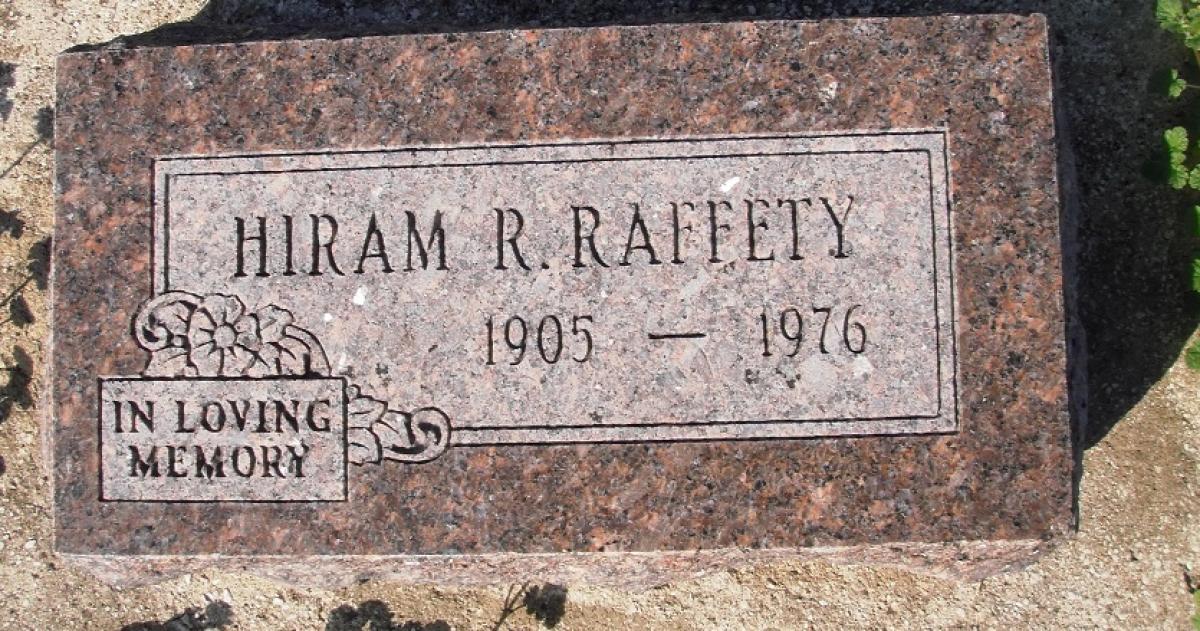 OK, Grove, Olympus Cemetery, Headstone, Raffety, Hiram R.