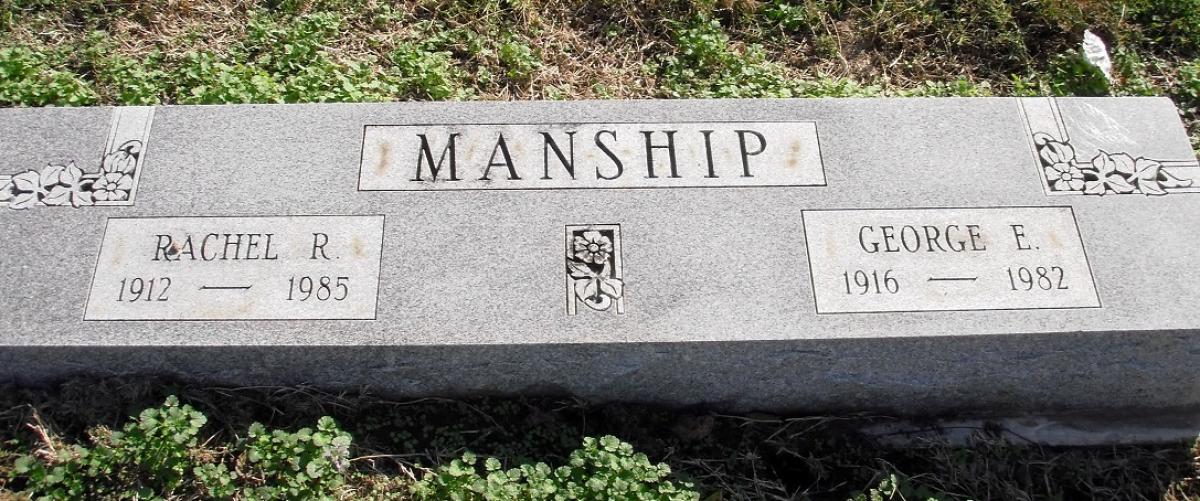 OK, Grove, Olympus Cemetery, Headstone, Manship, George E. & Rachel R.