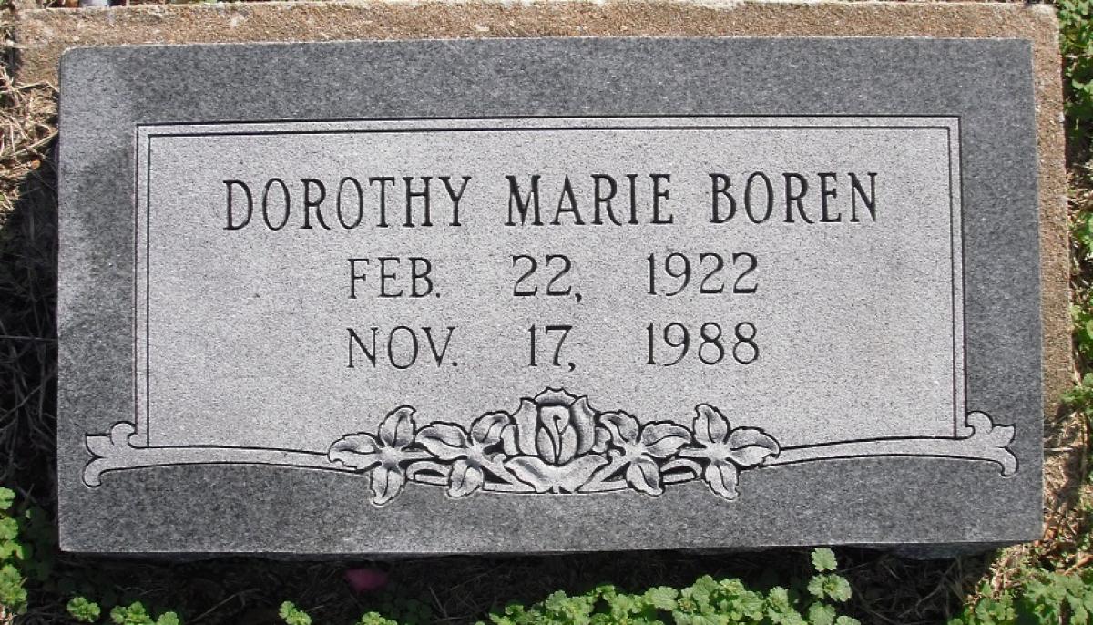 OK, Grove, Olympus Cemetery, Headstone, Boren, Dorothy Marie
