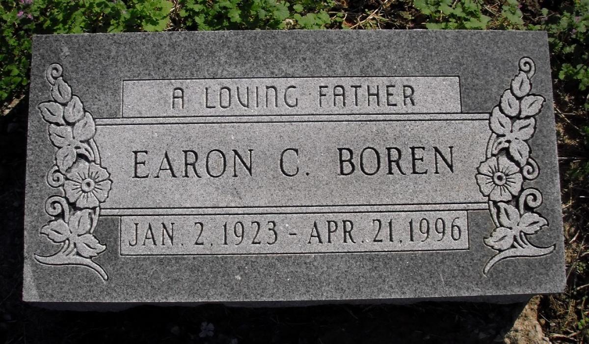 OK, Grove, Olympus Cemetery, Headstone, Boren, Earon Calvin