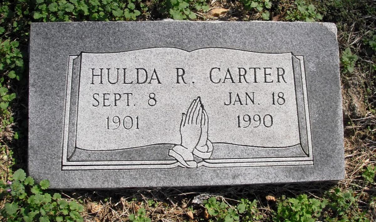 OK, Grove, Olympus Cemetery, Headstone, Carter, Hulda R.