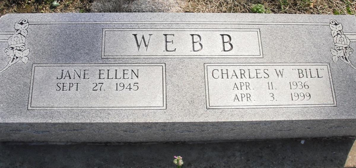OK, Grove, Olympus Cemetery, Headstone, Webb, Charles William "Bill" & Jane Ellen