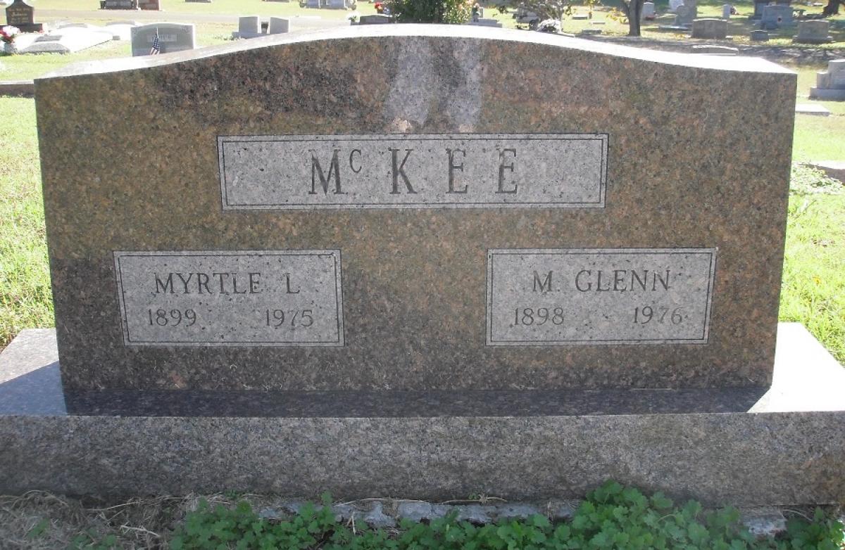 OK, Grove, Olympus Cemetery, Headstone, McKee, M. Glenn & Myrtle L.