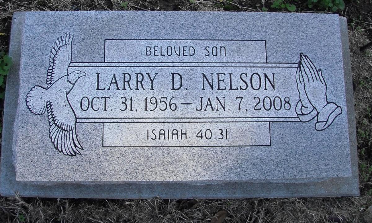 OK, Grove, Olympus Cemetery, Headstone, Nelson, Larry D.