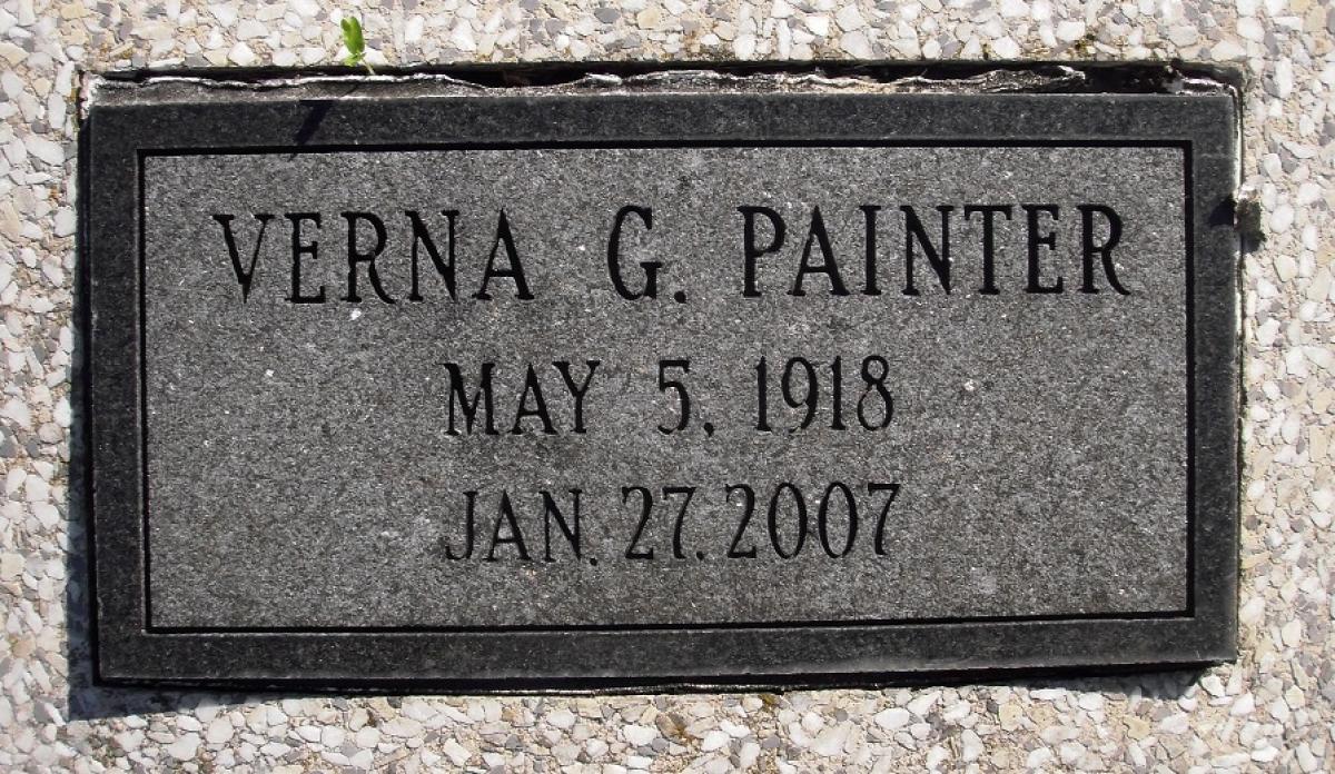 OK, Grove, Olympus Cemetery, Headstone, Painter, Verna G.