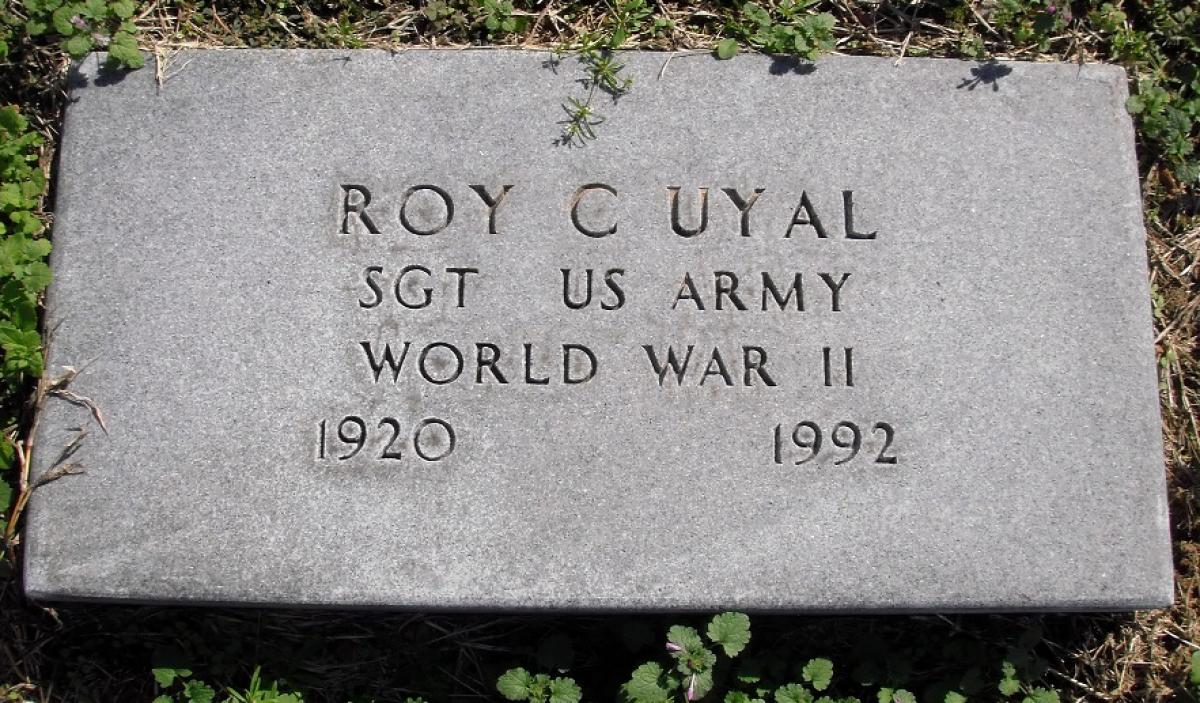 OK, Grove, Olympus Cemetery, Military Headstone, Uyal, Roy C.