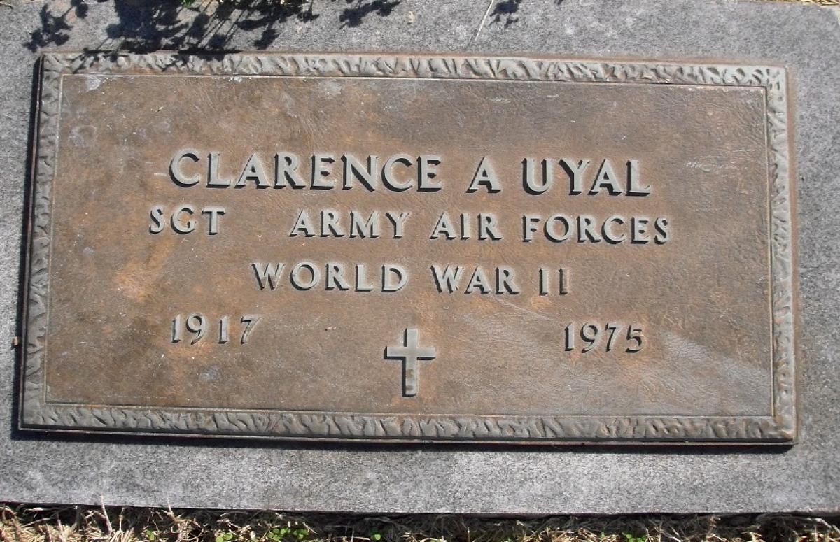 OK, Grove, Olympus Cemetery, Military Headstone, Uyal, Clarence A.