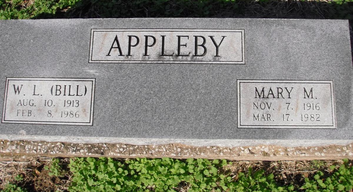 OK, Grove, Olympus Cemetery, Headstone, Appleby, W. L. "Bill" & Mary M.