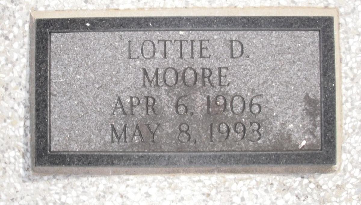 OK, Grove, Olympus Cemetery, Headstone, Moore, Lottie D.